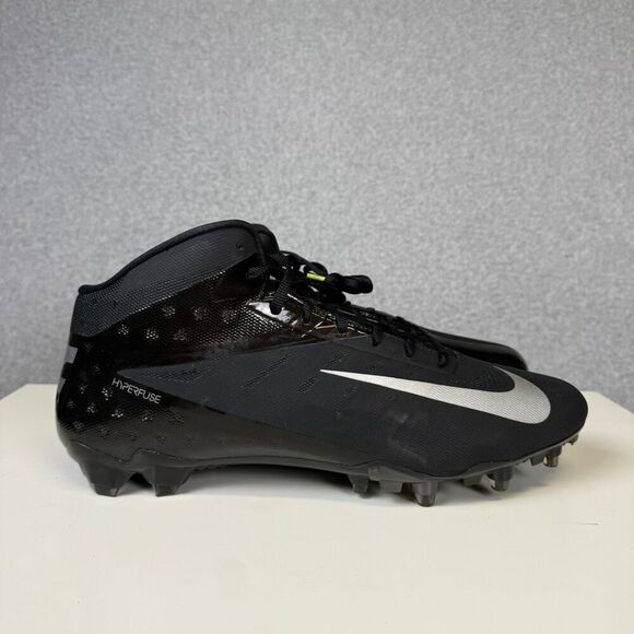 Nike Mens Size 14.5 Hyperfuse Vapor Carbon Elite Black Football Cleats Shoes - Picture 1 of 11